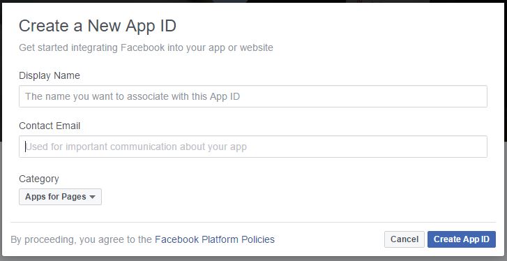 ساخت APP ID در فیسبوک برای اشتراک گذاری
