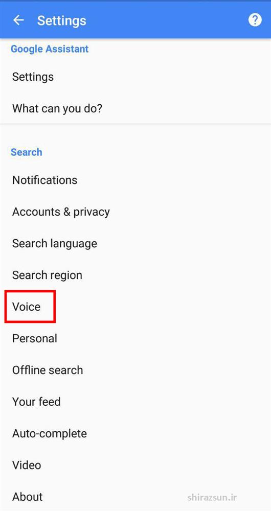تغییر زبان سرچ صوتی گوگل